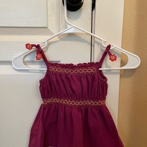 Gymboree Burgundy Dress with Yellow Embroidery
